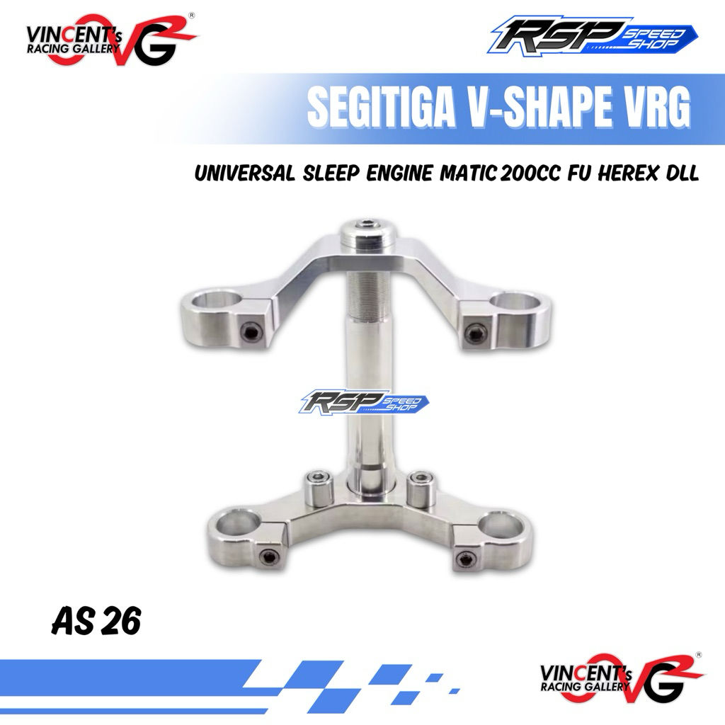 SEGITIGA V-SHAPE AS 26 CNC BILLET VRG BAHAN ALMU T6 UNIVERSAL MIO-JUPITER-KHARISMA-SATRIA FU-SLEEP E