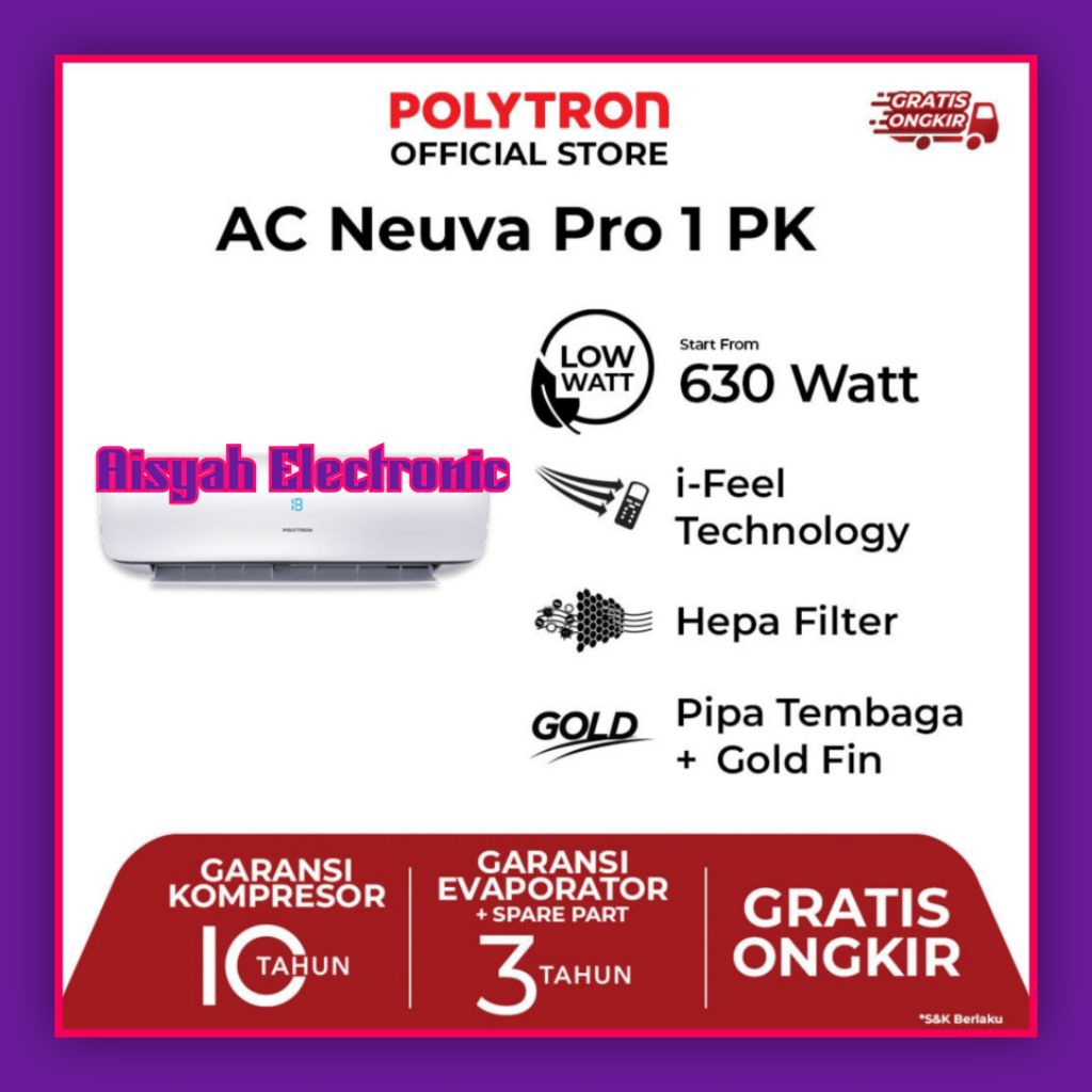 AC POLYTRON 1 PK PAC-09VZ NEUVA ICE GARANSI RESMI