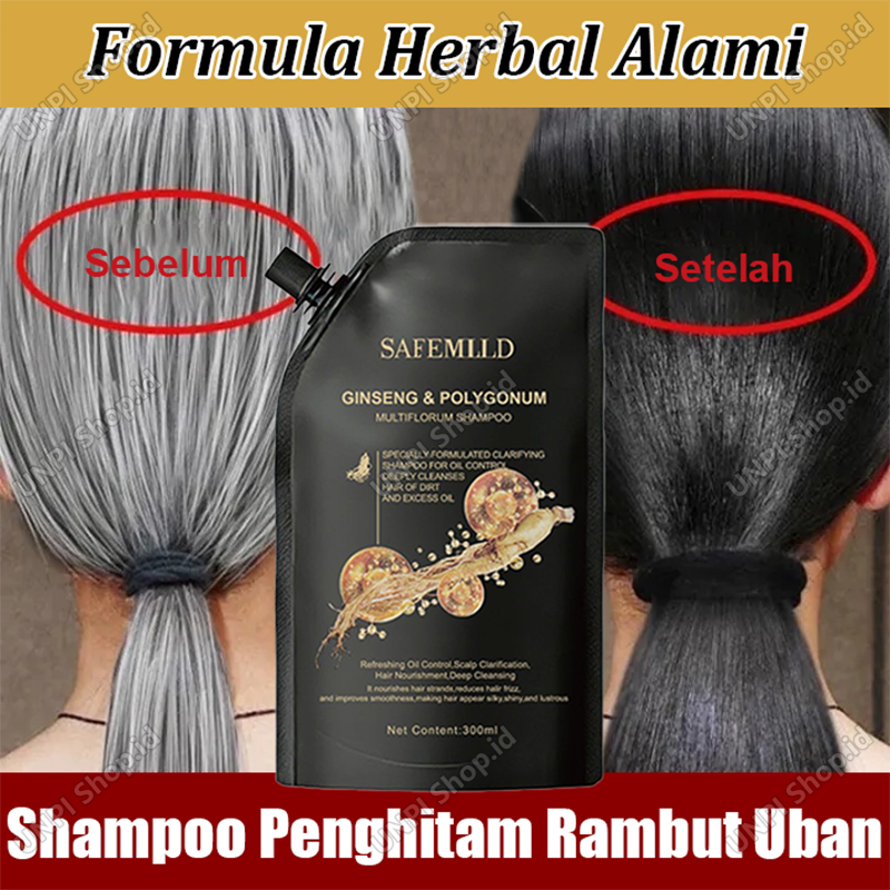 Shampoo Penghitam Rambut Uban Permanen Polygonum Multiflorum Shampoo Black Ginseng Sampo Penghilang 