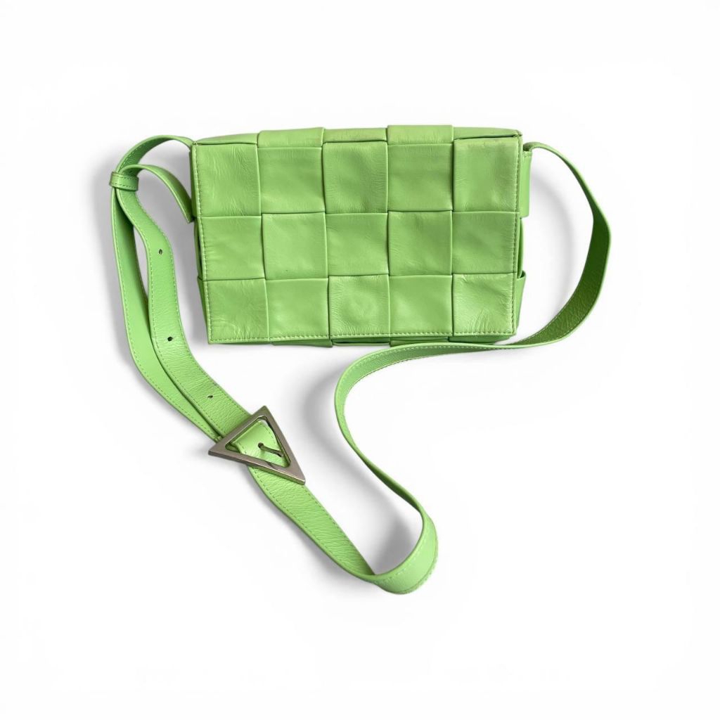 tas bottega veneta cassette green crossbody bag