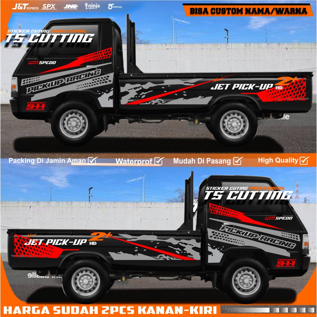 (PROMO) Stciker Cuting Mobil Pick-up L300 Striping Full Body Mobil Mistubishi L300