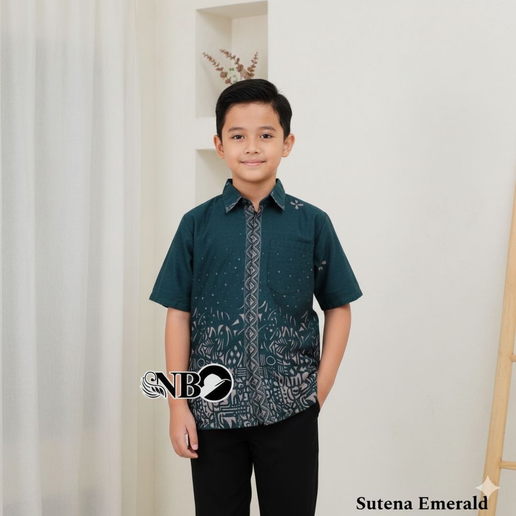 EMERALD Batik anak dan remaja bahan full katun usia 13-18 tahun / baju batik anak remaja cowok katun