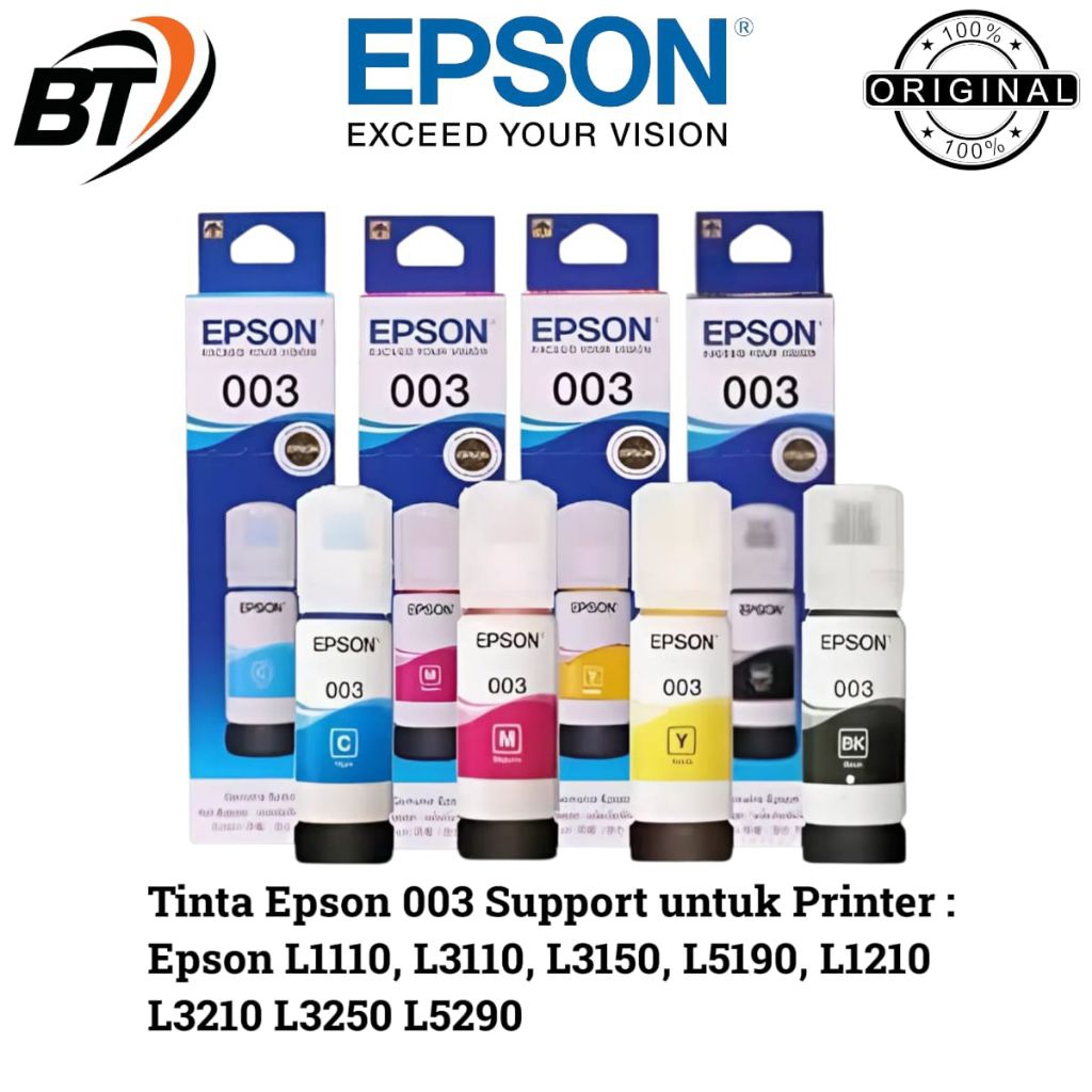 1SET TINTA EPSON 003 ORIGINAL FOR PRINTER L1110  L3110