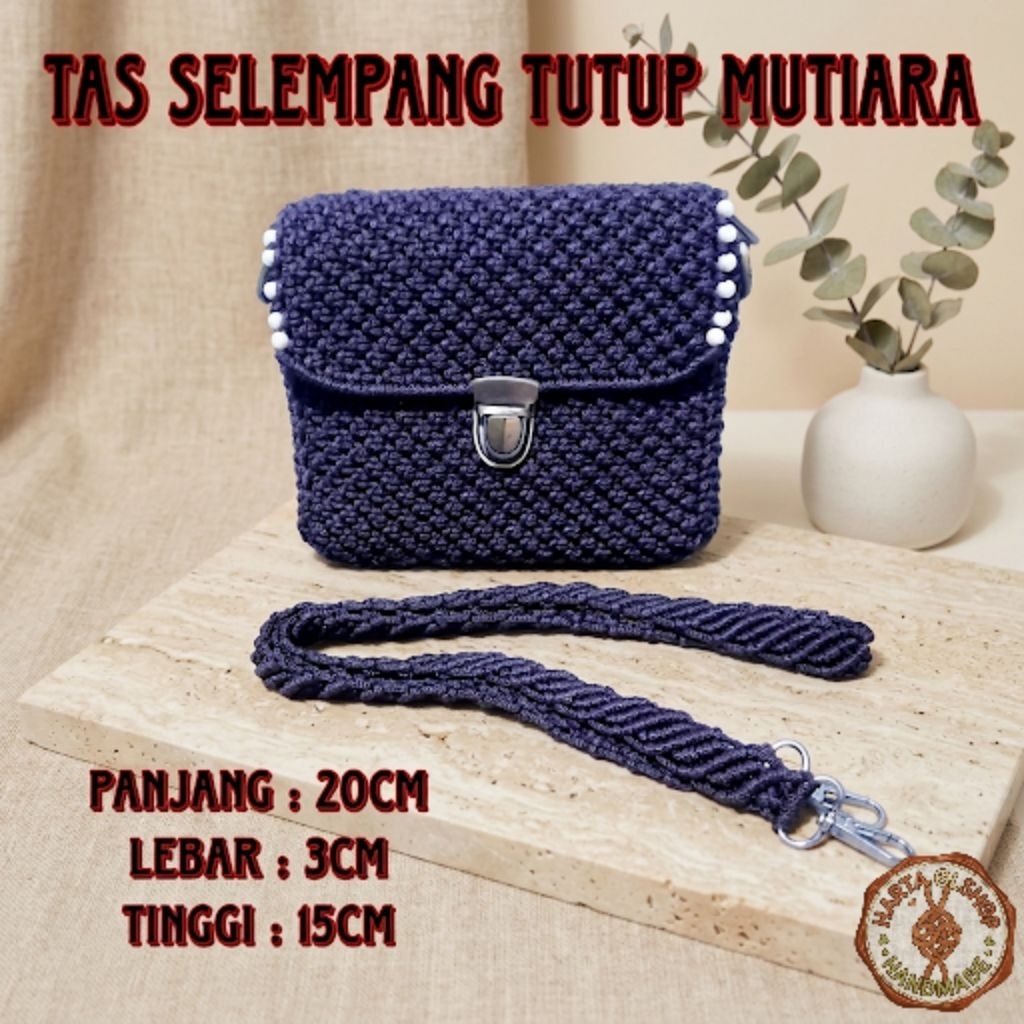 Handmade Tas Selempang Tutup Mutiara