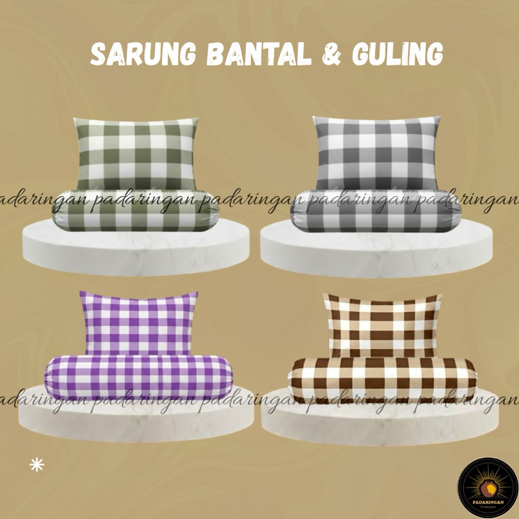 sarung bantal dan guling motif set / sarung bantal tidur / sarun guling emily