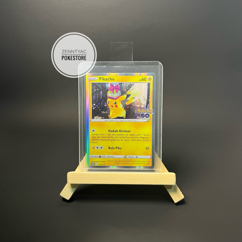 Pikachu Pokemon Go Promo 313/S-P Holo, Kartu Pokemon TCG Indonesia