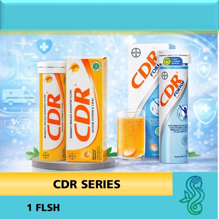 1 PCS CDR EFFERVESCENT / CDR FORTOS RASA JERUK KALSIUM TULANG ISI 10 VITAMIN C / KALSIUM SUPLEMEN IB