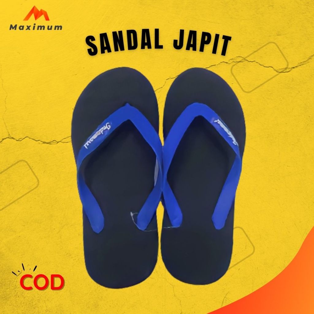 Sandal Jepit Karet Rubber Pria Wanita Kekinian/Sendal Japit Hitam Polos/Sendal Jepit Indomaret