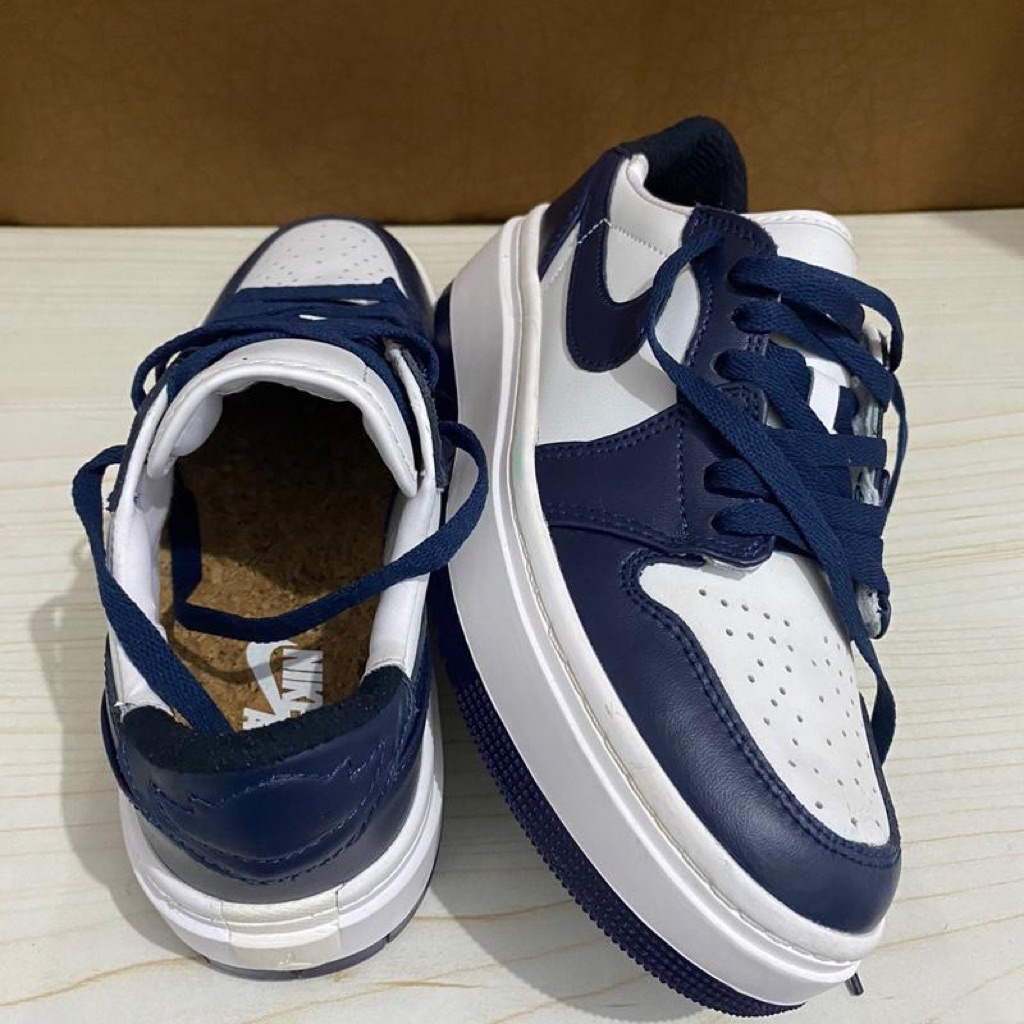 Sepatu Second - PRELOVED 41R Jordan 1 Elevate Low White Navy Size UK 4.5 / 38