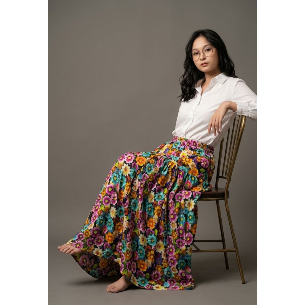 Rok Motif Bunga Bunga, Rok, Rok untuk ke pantai, Rok kekinian, Rok viral, Rok Casual, Bunga, motif b