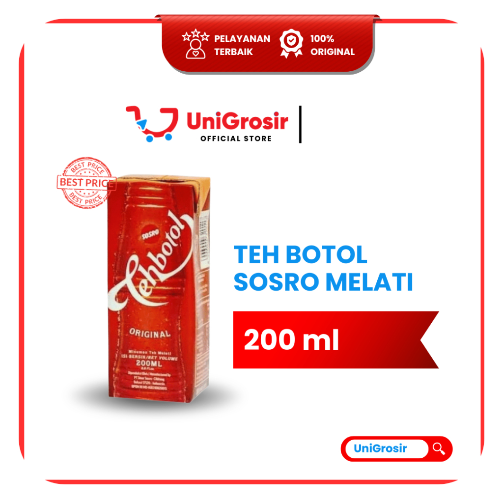 [UniGrosir] TEH BOTOL SOSRO KOTAK ORIGINAL MELATI JASMINE TEA ~ 200 ml