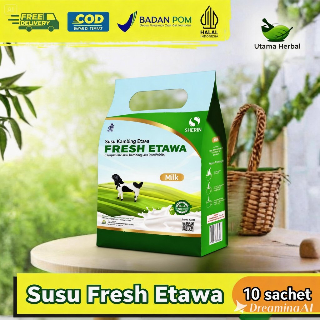 Susu Kambing Suplemen / Vitamin Penggemuk Badan Anak Dewasa Fresh Etawa Isi 10 Sachet