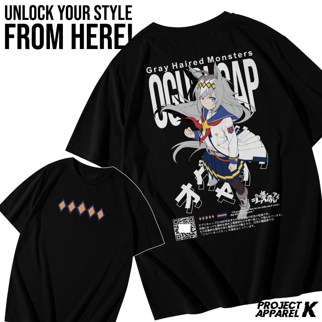 PROJECT K T-SHIRT OVERSIZE OGURI CAP UMAMUSUME KAOS ANIME GAME KAOS PRIA WANITA - COTTON 24S SABLON 