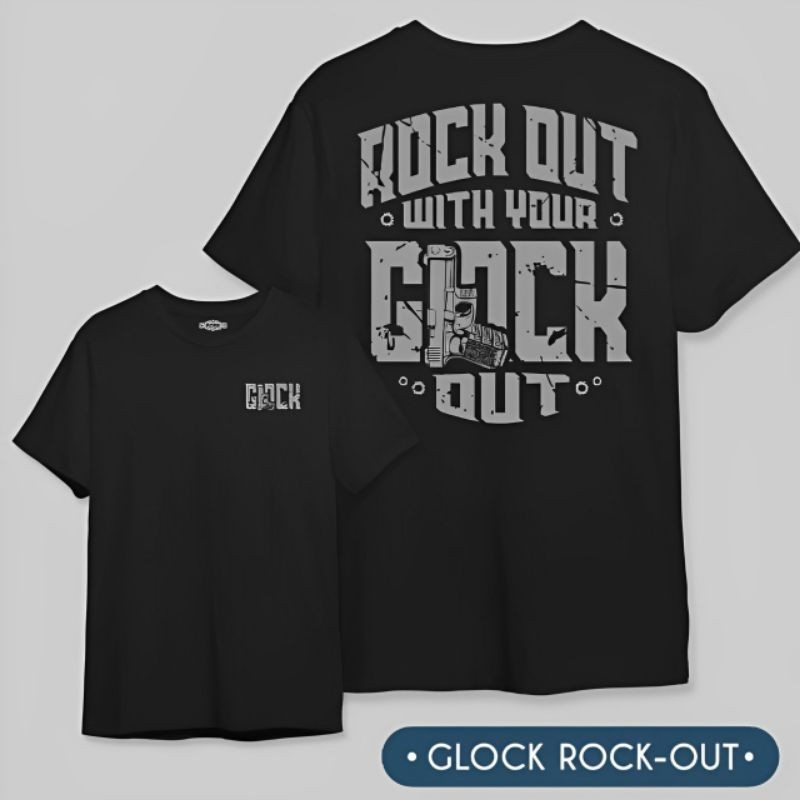 Kaos Glock Tembak pistol Tshirt army military Tactical outdoor original cotton combed 24s super soft