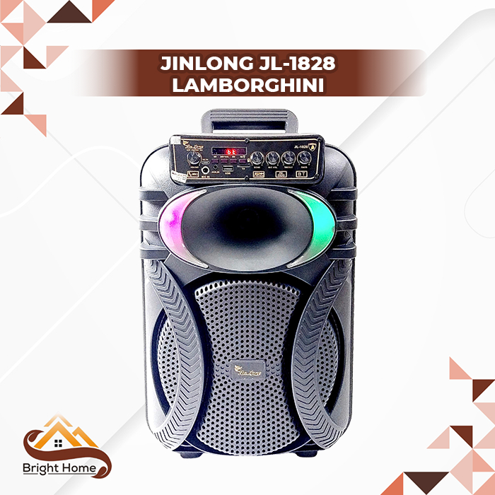 Speaker Portable 10.5 Inch JIN LONG JL1828 JL-1828 LAMBORGINI 2 Mic Wireless
