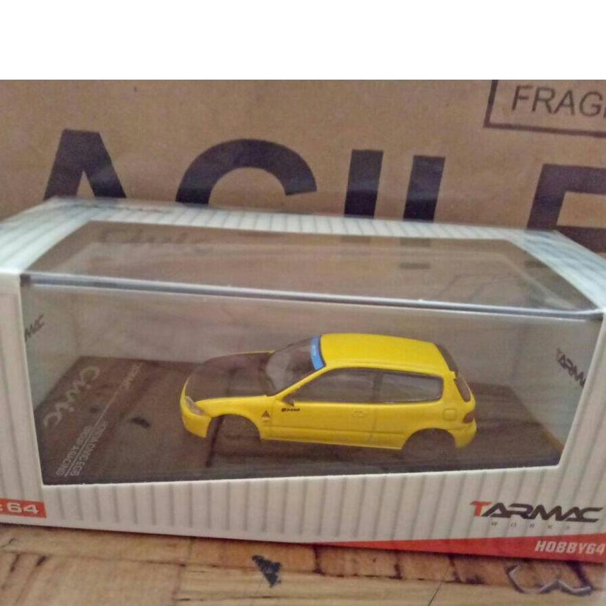 TARMAC HONDA ESTILO SPOON YELLOW CARBON SKALA 1:64
