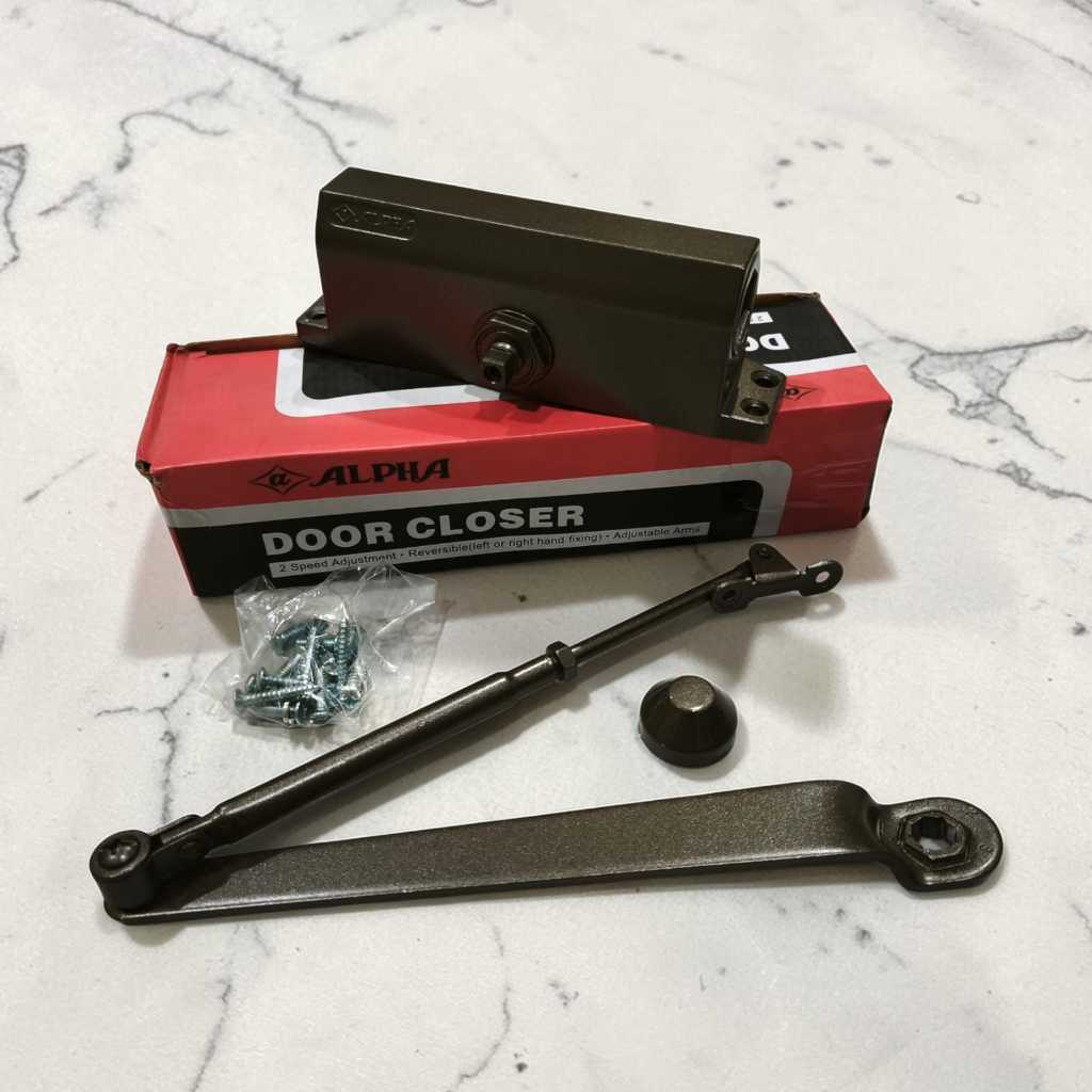 Door Closer Penutup Pintu Set ALPHA D181 Brown | Penutup Pintu Hidrolik Otomatis Hold Open