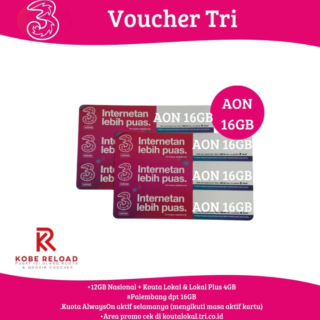Voucher Tri AON 12GB (16GB)