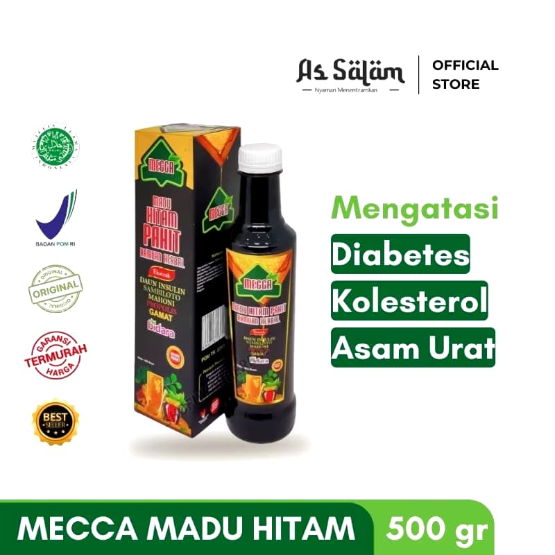 Madu Pahit Mecca Madu Diabetes Dengan Ekstrak Daun Insulin , Gamat , Dan Daun Bidara - 500 Gram