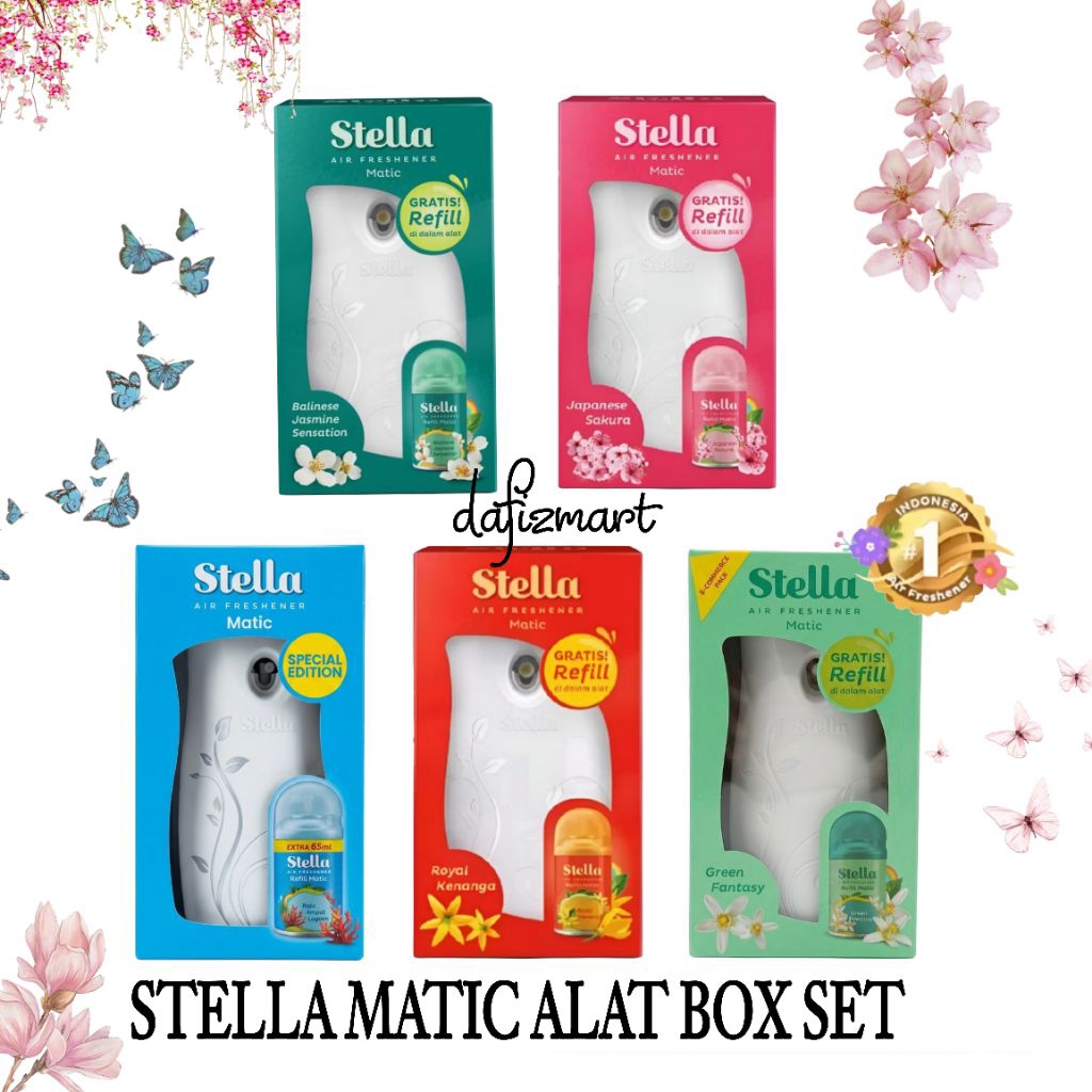 Stella Matic Box Set Alat + Refill - Pengharum Pewangi Ruangan Otomatis