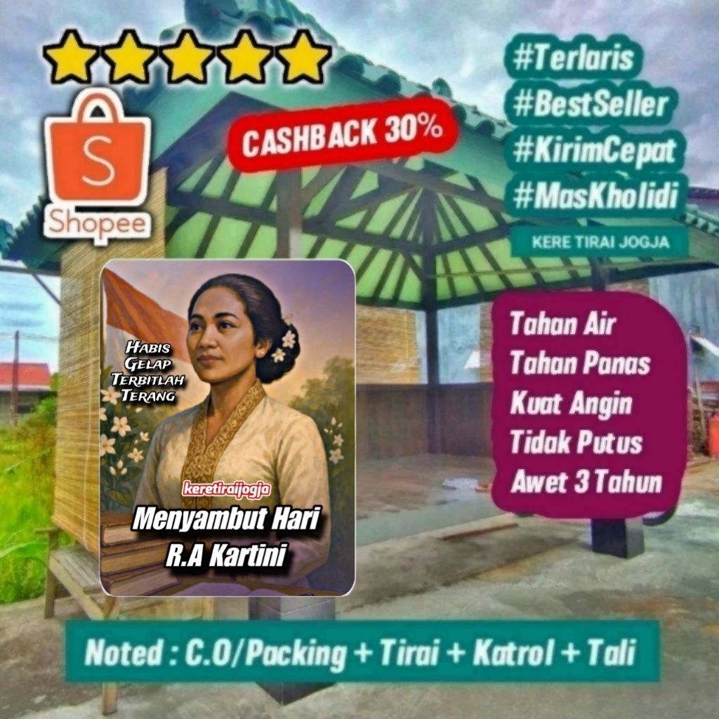 Kere Tirai Gulung, Kerey Tirai, Kerey Tirai Gulung, Kerey Tirai Outdoor, Kerajinan Kerey Tirai, Kere