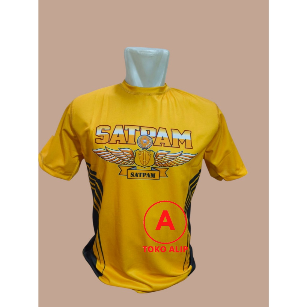 Kaos SUBLIM Satpam Wing (Kuning) - Kaos Jersy Satpam wing - Kaos Dryfit Satpam Jersey