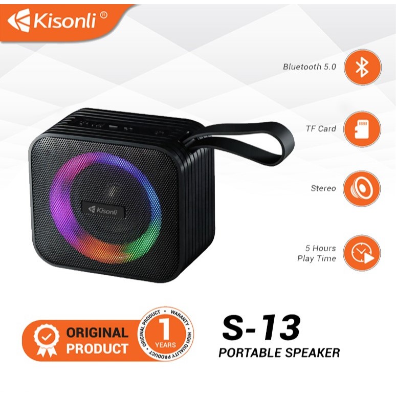 KISONLI Speaker S13 Bluetooth 5.0 8W RGB Light Rhyme