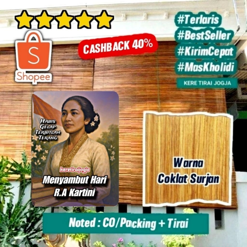 Kere Tirai Gulung, Kerey Tirai, Kerey Tirai Gulung, Kerey Tirai Outdoor, Kerajinan Kerey Tirai, Kere