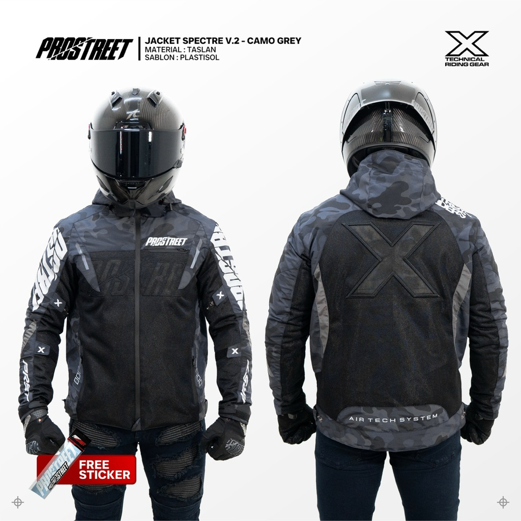 JAKET PROSTREET SPECTRE AIR TECH SYSTEM V2 CAMO GREY ORIGINAL