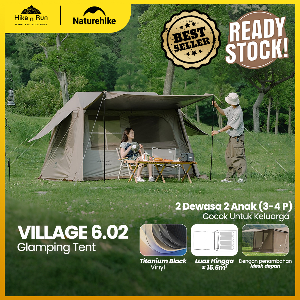 Tenda Camping Naturehike Village 6 auto tent  V6 3-4P READY STOK Original tenda cepat CNK2300ZP021