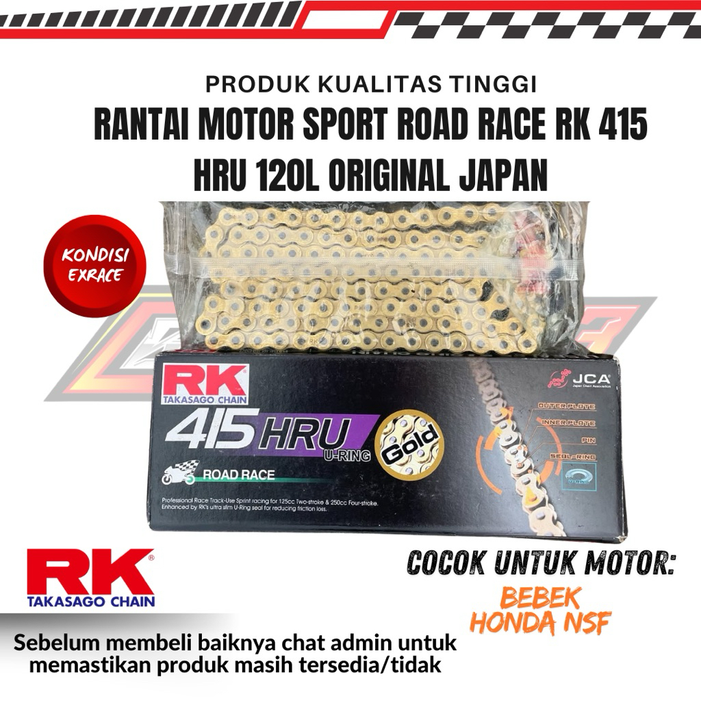 Rantai Motor RK HRU 415 120L (ORIGINAL JAPAN)