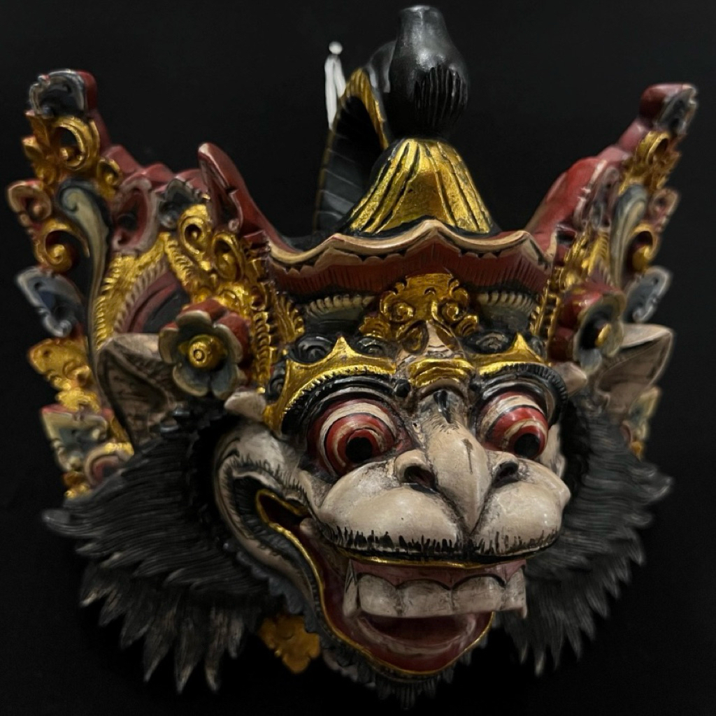 Dekorasi dinding bali topeng hanoman ukiran bali