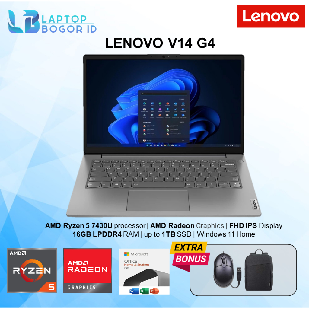 Lenovo V14 G4 AMD Ryzen 5 7430U RAM 16GB 1TB SSD 14.0 FHD Windows 11 Home