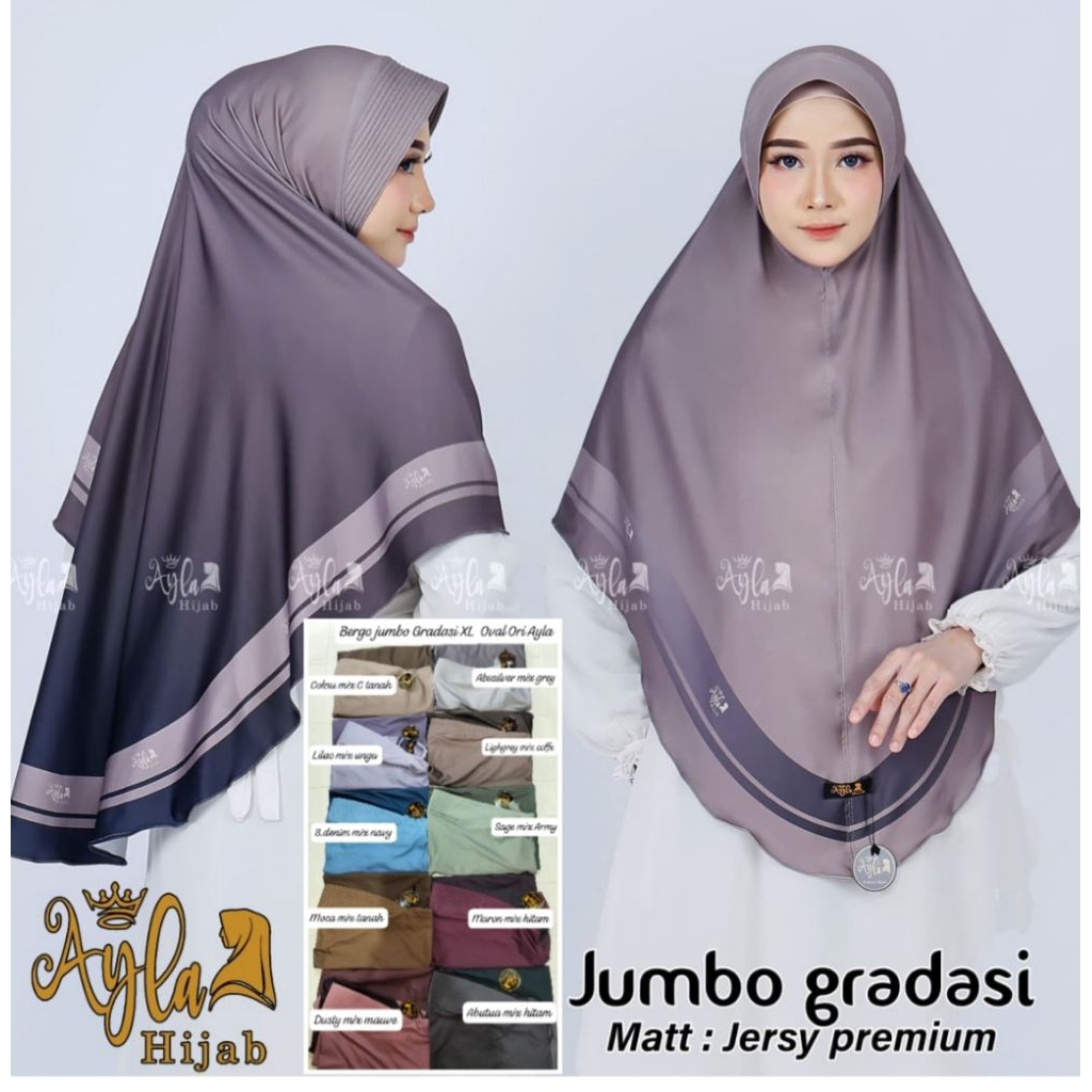 Hijab bergo gradasi XL ayla