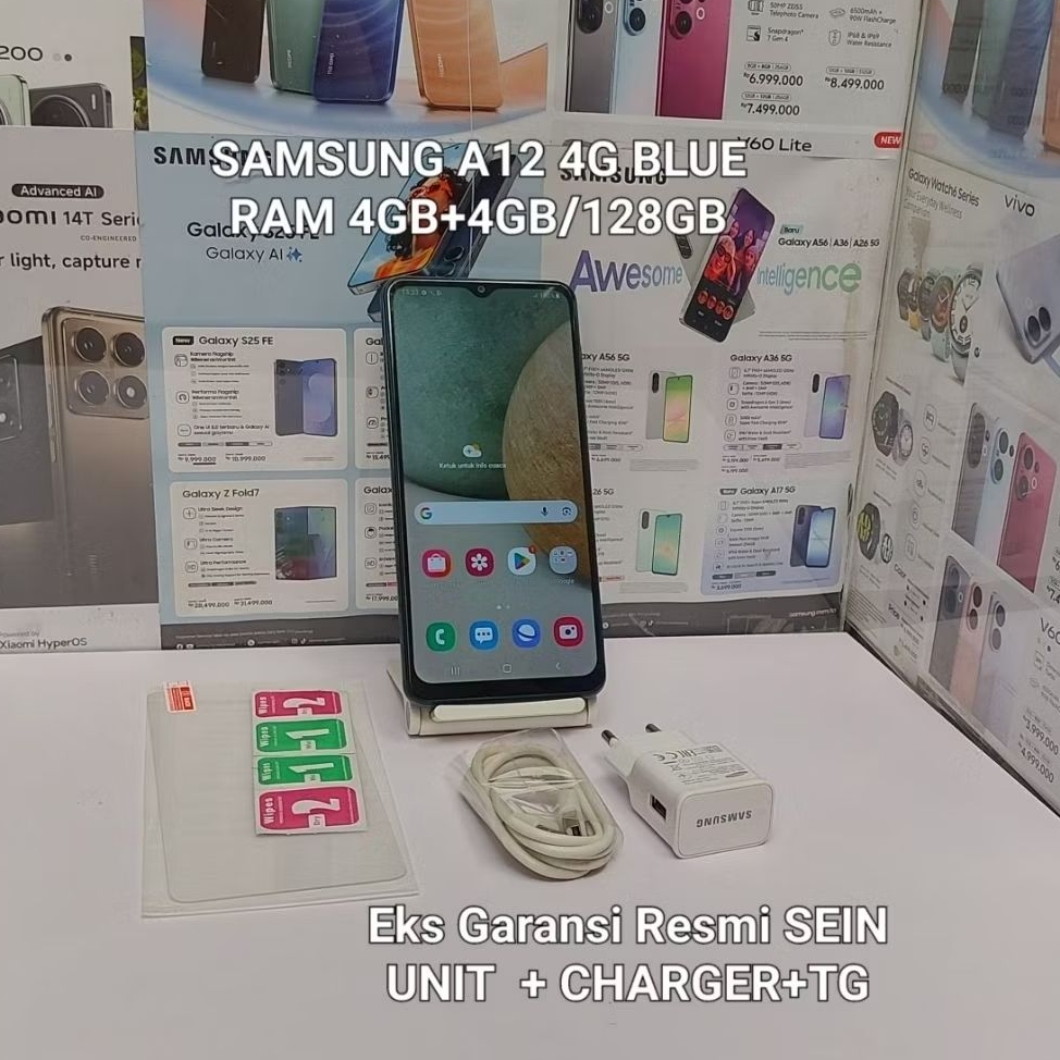 Samsung A12 Second Ram 4GB+4GB/128GB Mulus Garansi Resmi SEIN