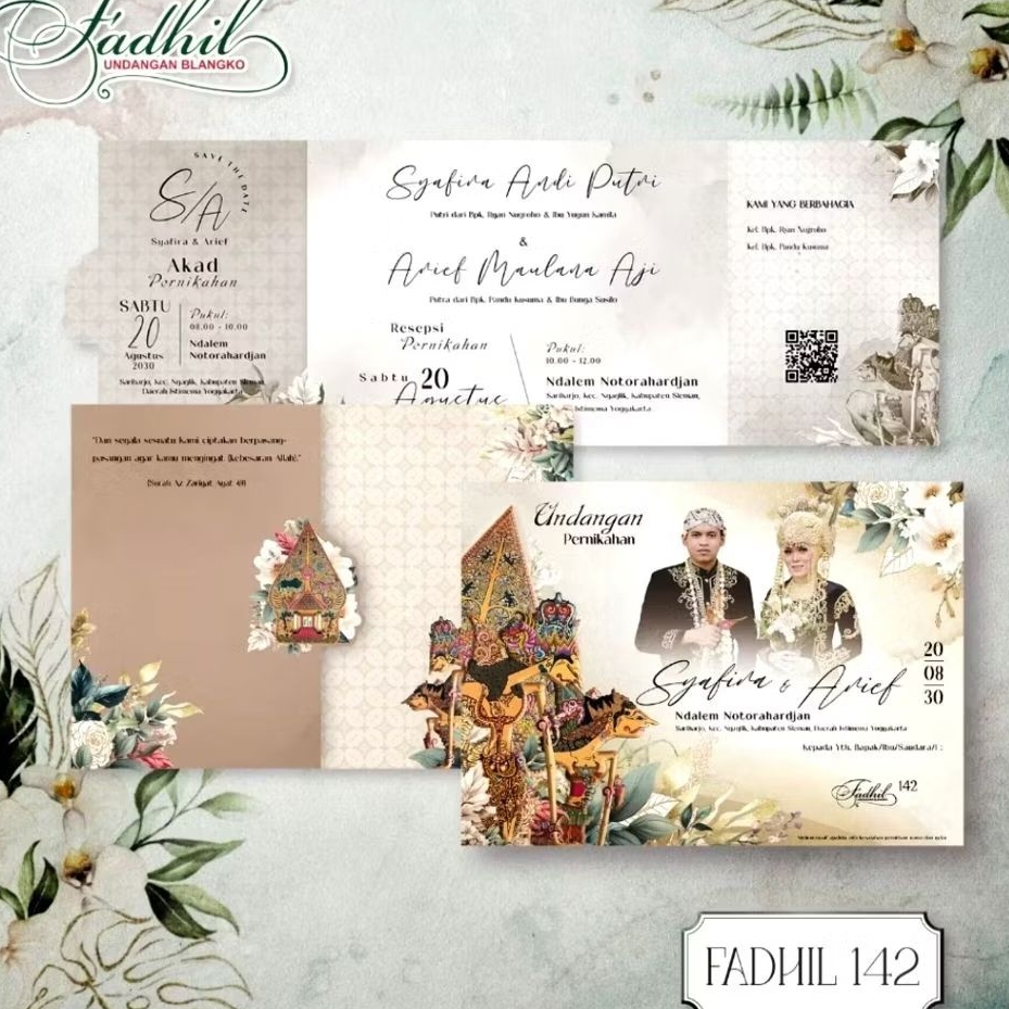 undangan pernikahan murah free foto tema jawa rustik simpel modern