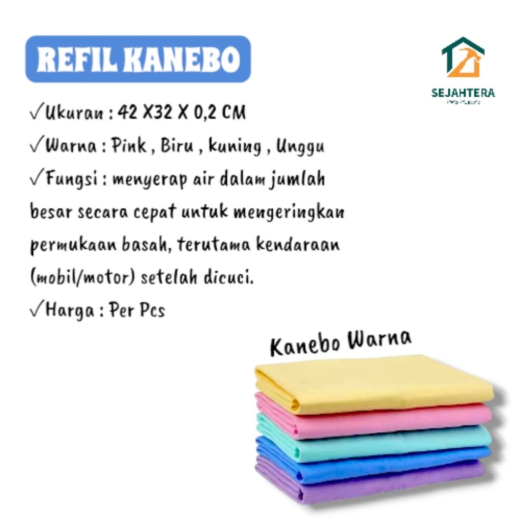 kanebo Kain Lap / Kanebo Warna / Penyerap Air