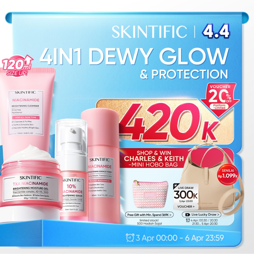 [!! SPECIAL PACKAGE] SKINTIFIC Glow Expert Set |Serum Wajah Moisturizer Gel Toner Clay Mask Day Nigh