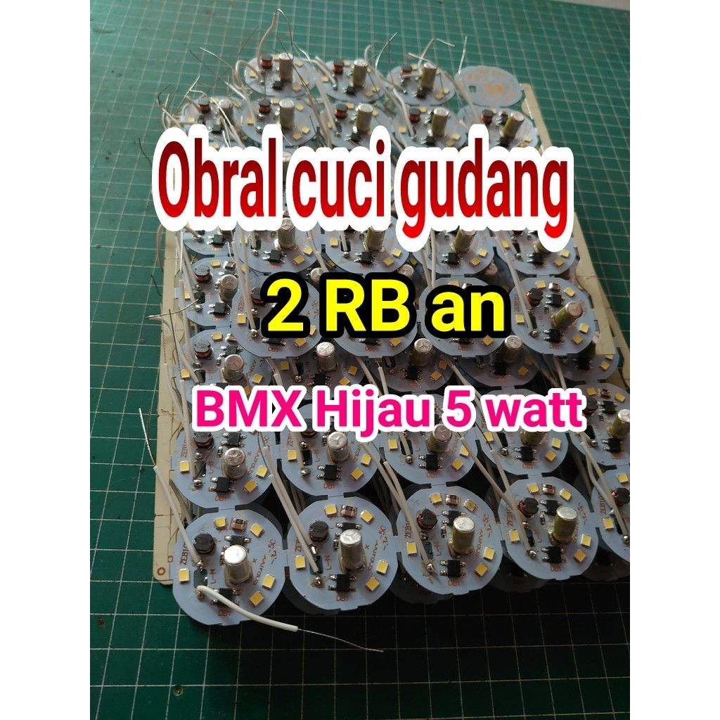 Obral LED AC 5 Watt bmx hijau 10 pcs