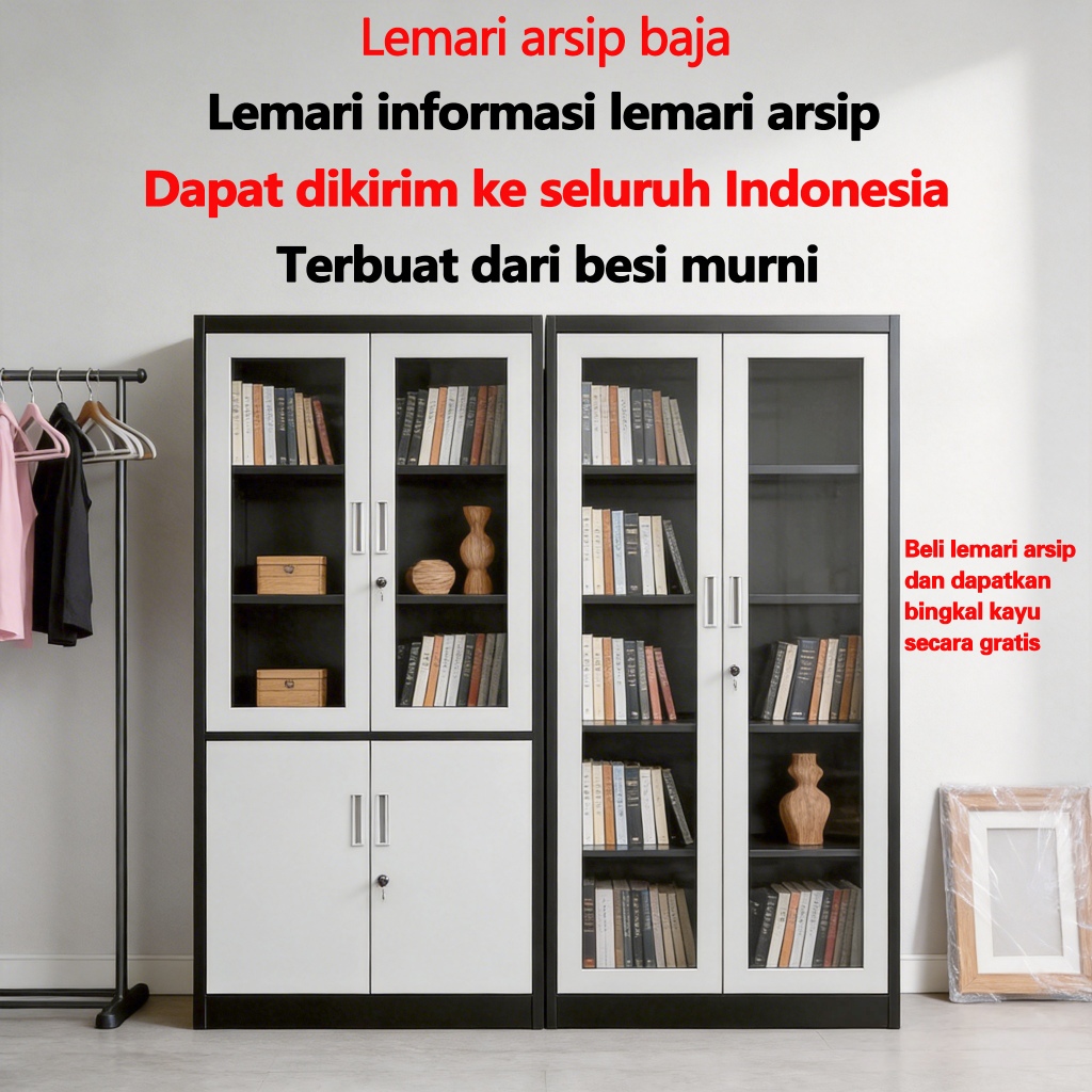 Lemari Arsip Besi Kantor Lemari Laci Besi Arsip Kaca Pintu Untuk Kantor Sekolah Perpustakaan
