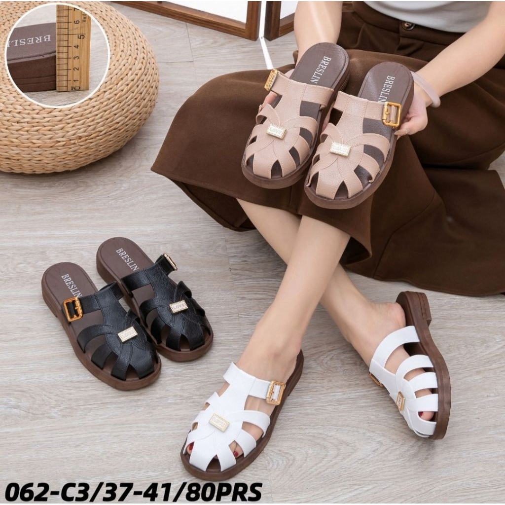 Kalastore03 - Breslin Sendal Wanita Bapau/Slip-On Jelly