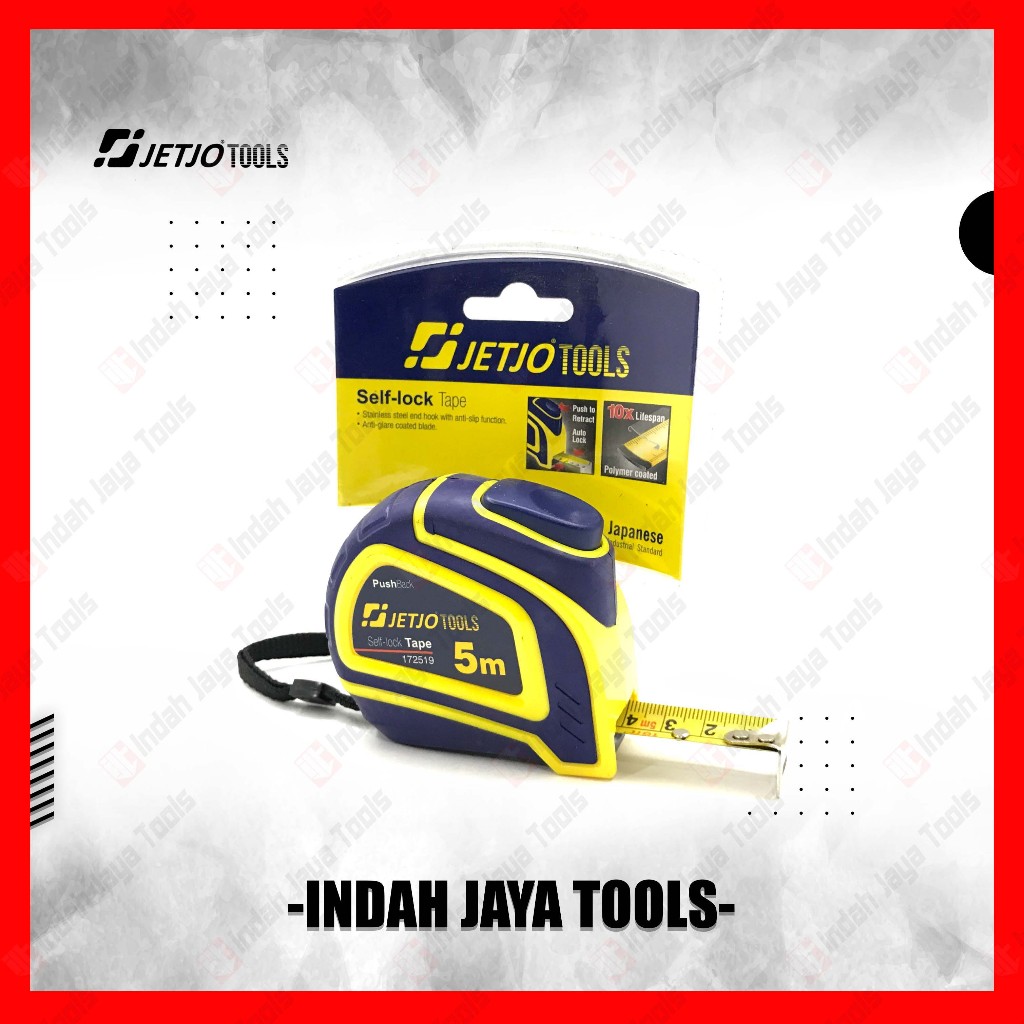 JETJO 172519 Meteran 5 M x 19 mm AUTOSTOP Alat Ukur Pengukur Meter Rol Matic Measuring Self-lock Pus