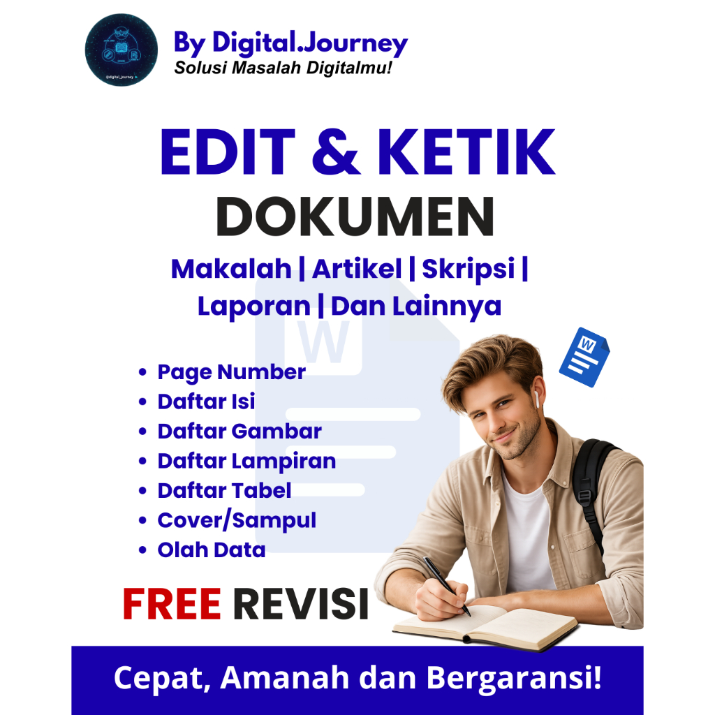 Jasa Edit & Ketik Dokumen Word | Makalah Skripsi Laporan | Daftar Isi Otomatis & Rapih
