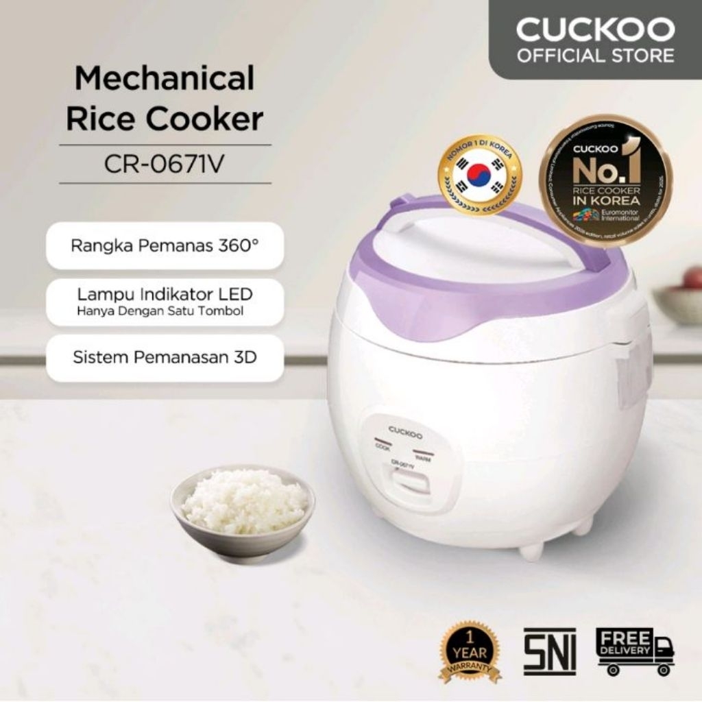 Cuckoo Rice Cooker 1 Liter CR-0671V