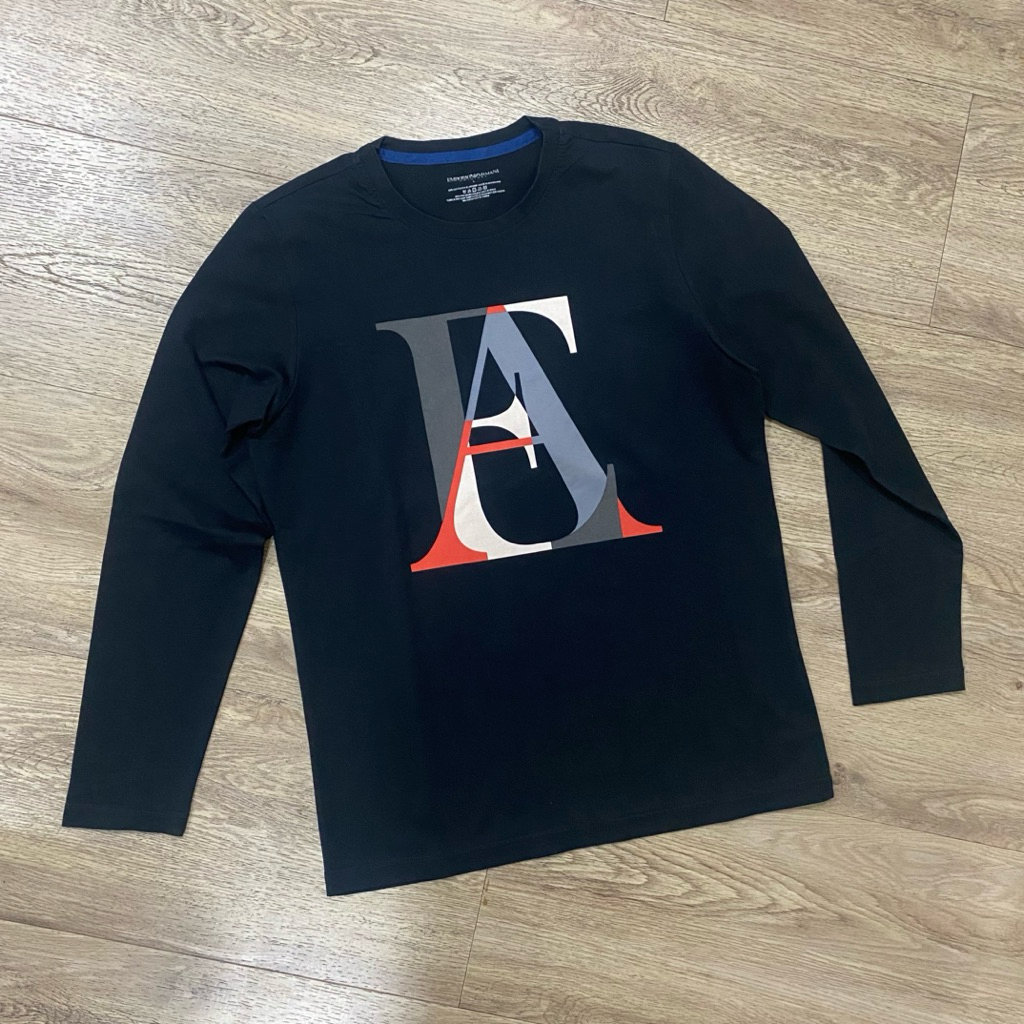 Tshirt kaos lengan panjang slimfit Emporio Armani unisex