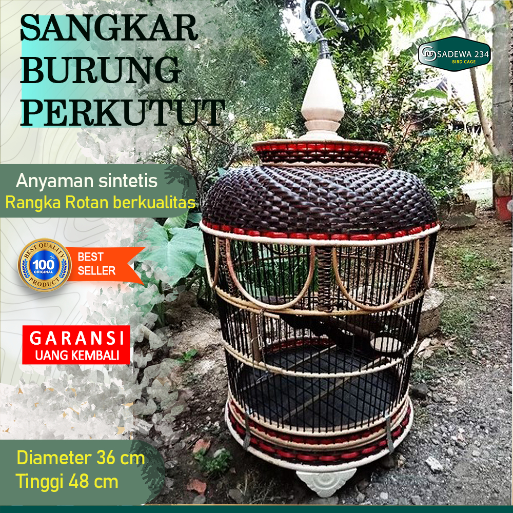SANGKAR / KANDANG BURUNG PERKUTUT ROTAN