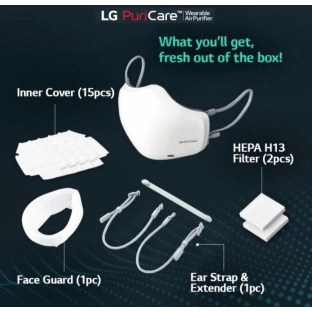 LG PURICARE WEARABLE AIR PURIFIER AP551AWFA MASKER PURICARE LG GEN 2