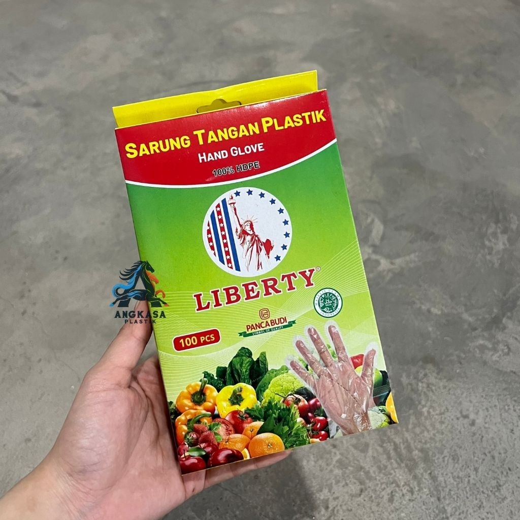 (100 pcs) sarung tangan plastik tebal Liberty sarung tangan plastik / hand gloves / sarung tangan / 