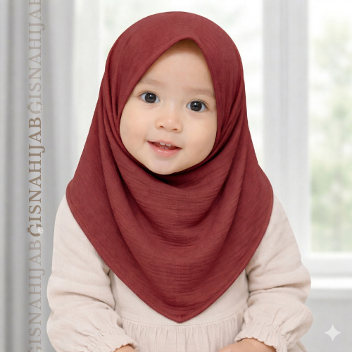 {Gisnahijab} Hijab Bergo Instan Non Pet | Jilbab Instan Crinkle Anak Tanpa Tali | Kerudung Bergo Cri