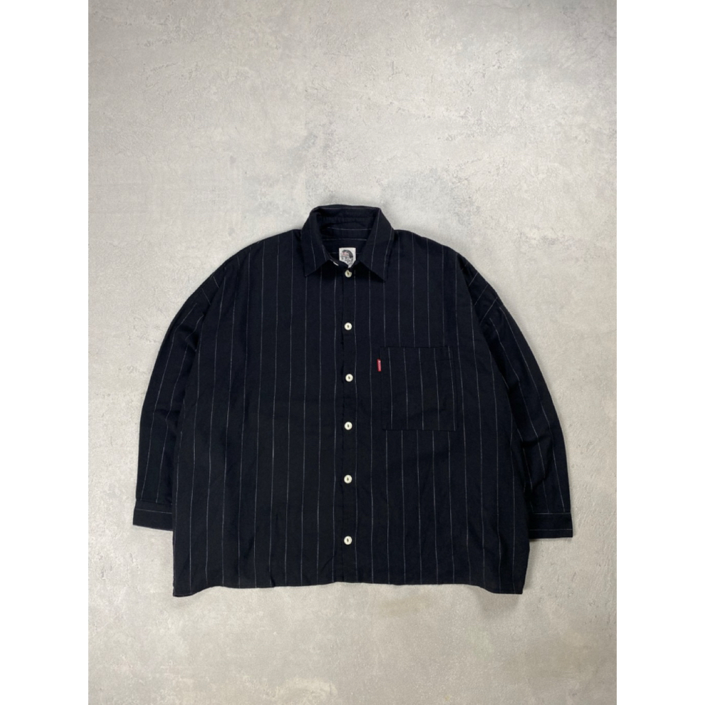 The Mccoy Stripe Shirt Black Overfit